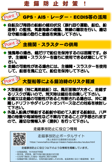 走錨防止対策リーフレットの写真