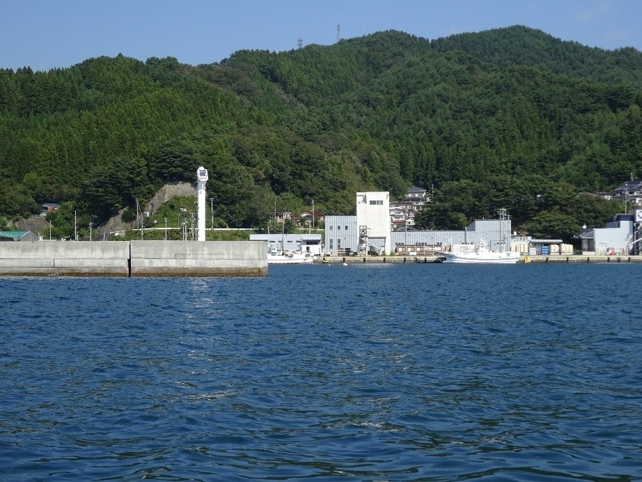 大槌港南防波堤灯台画像