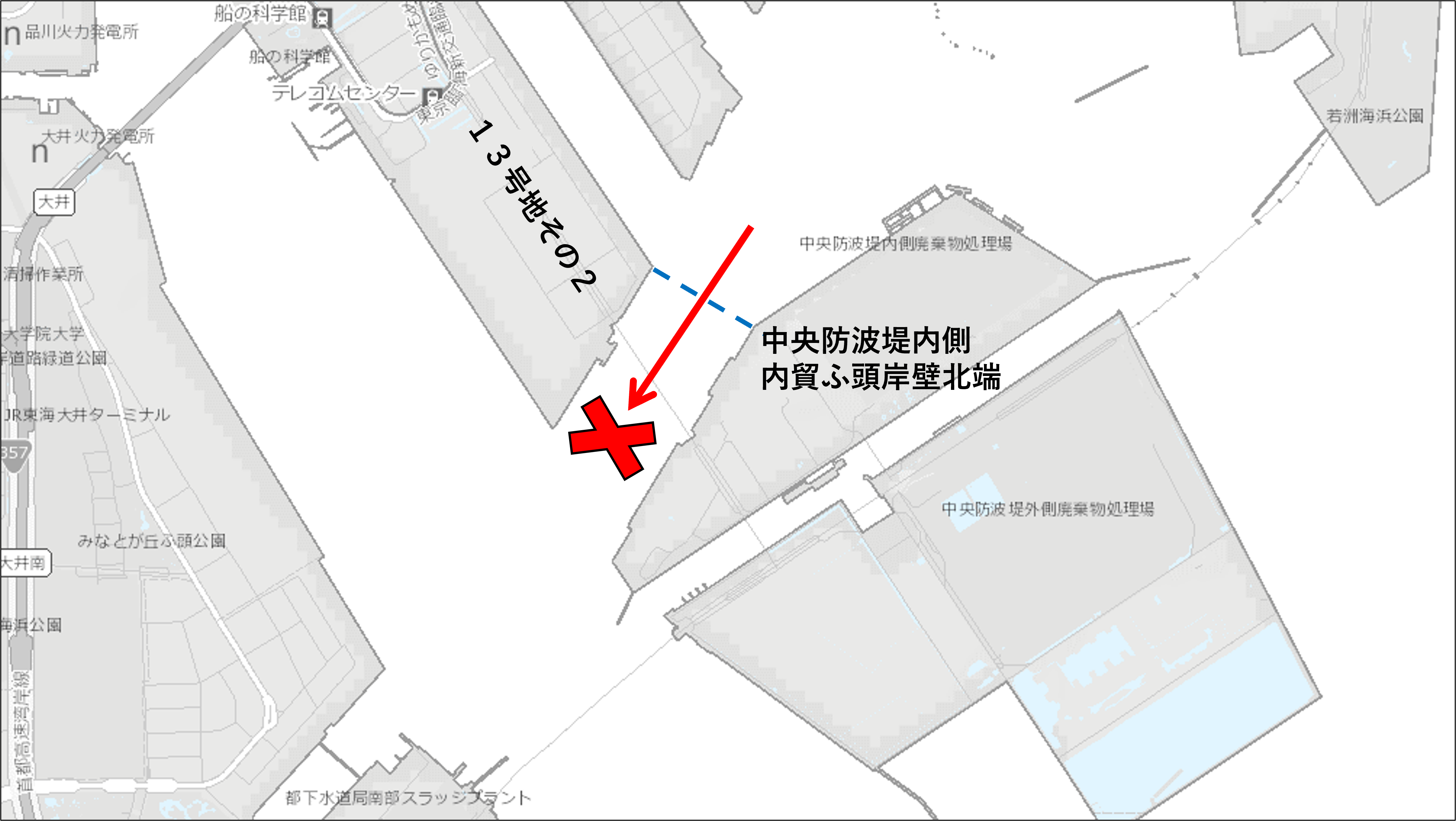 西行禁止の略図（特定航法）