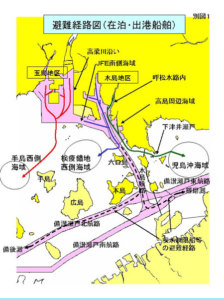 避難経路図（在泊・出港船舶）