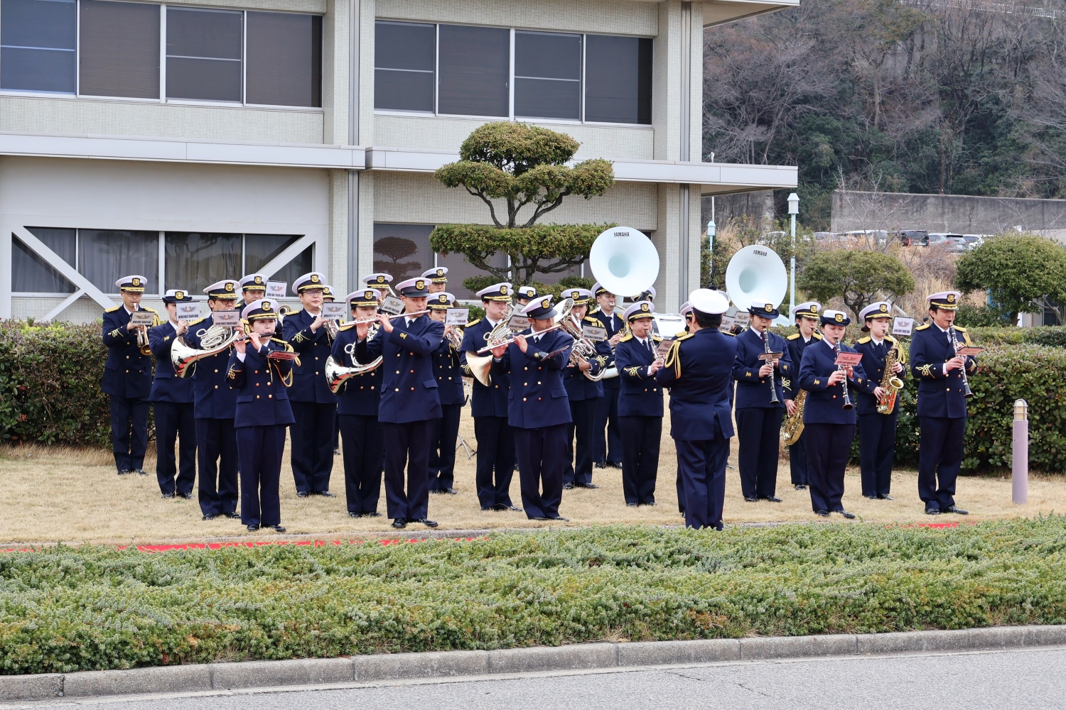 行進展示での演奏の様子
