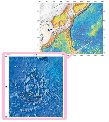 �u�ւ��v�Ɏ����C��n�`�̈ʒu