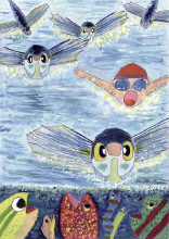 ���w�����w�N�̕����ꌧ ���Îs���l�菬�w�Z 4�N���g�� �E����̍�i