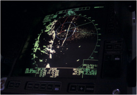 レーダーに映った津波(立て筋)映像